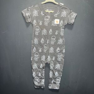 Baby GAP x StarWars Longall Romper Infants 12-18m Crewneck Short Sleeve Gray